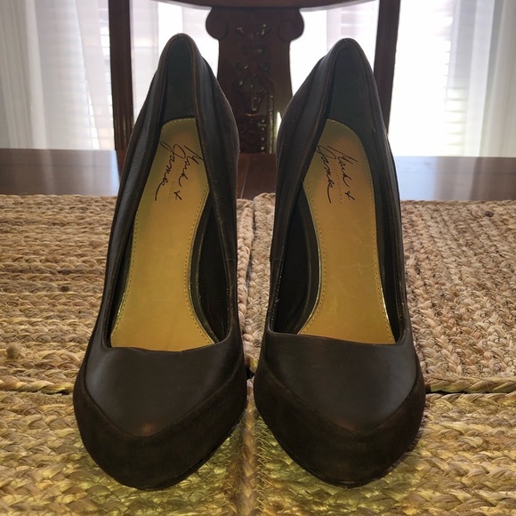 Badgley Mischka Shoes - Badgley Mischka Suede/Leather Platform Heels Sz 10
